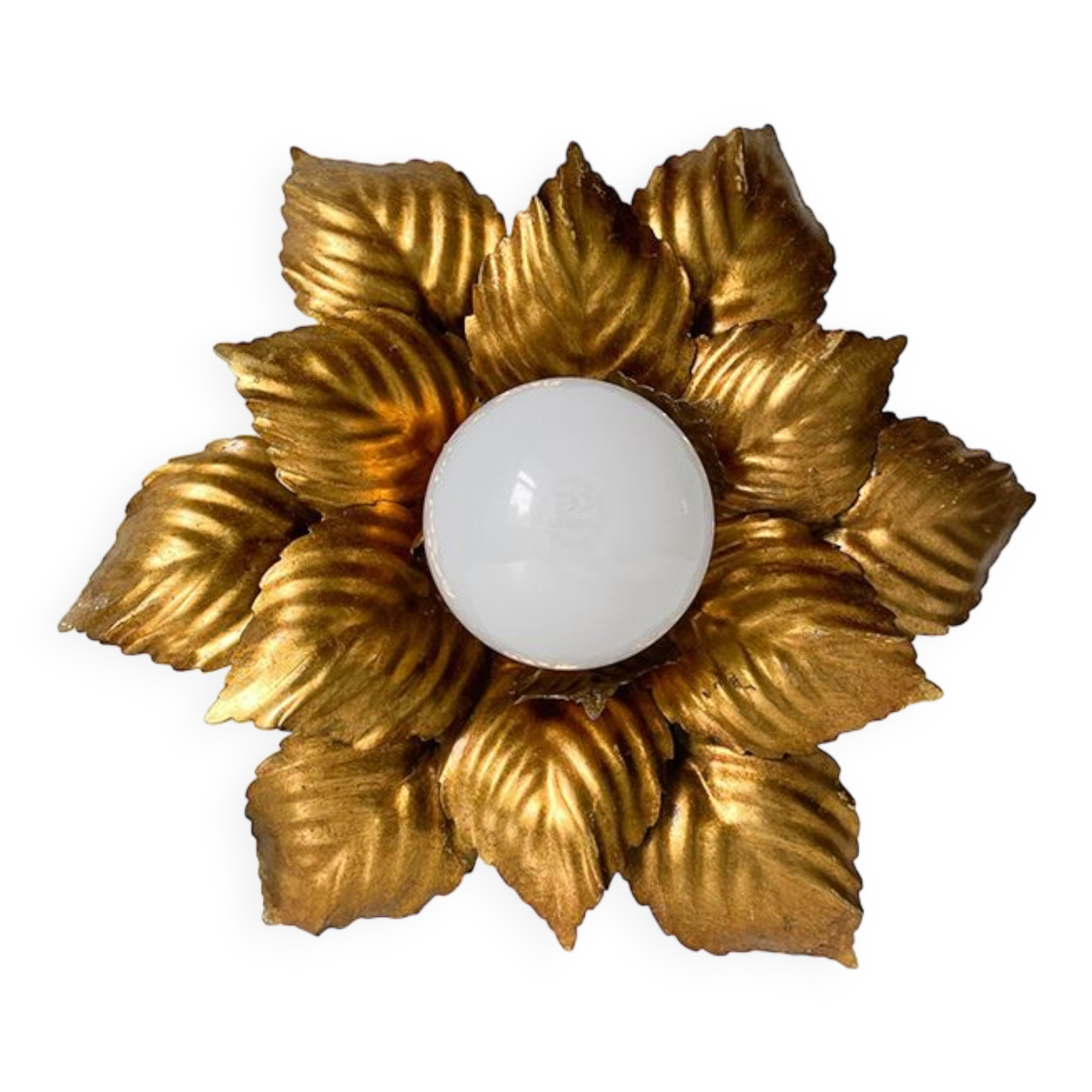 Masca golden metal flower wall lamp