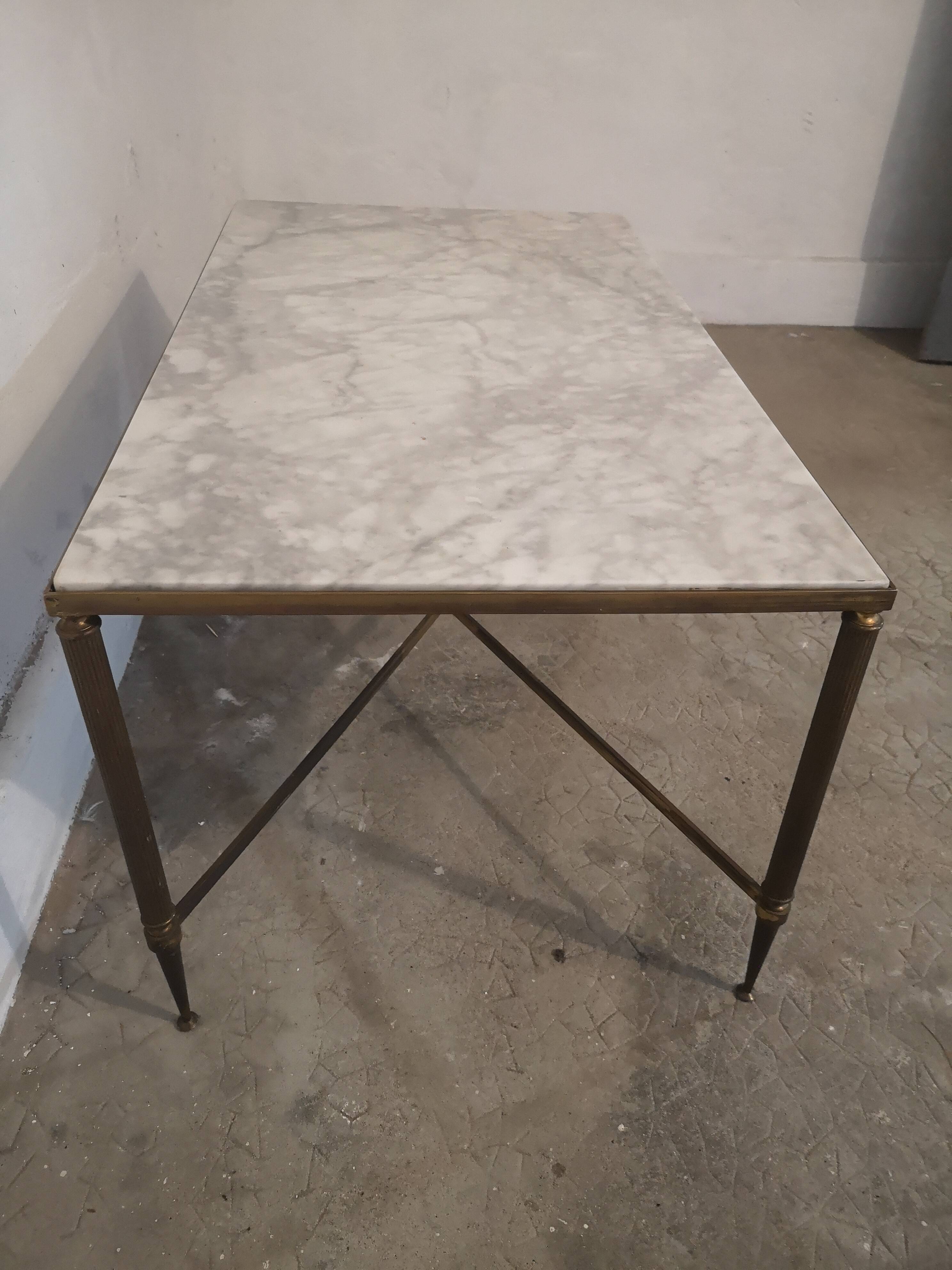 Vintage brass and marble coffee table