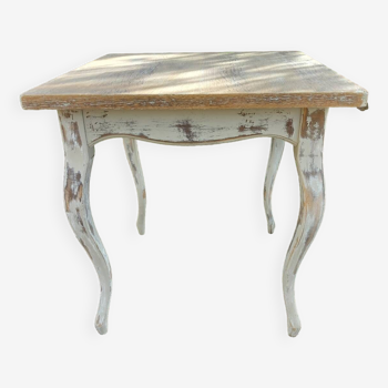 Old square table with curved legs