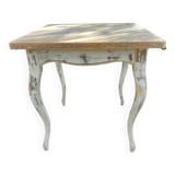Antique square table with curved legs