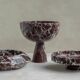 XL Rosso Levanto marble pedestal bowl