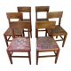 Set of 6 wooden and braided rope chairs