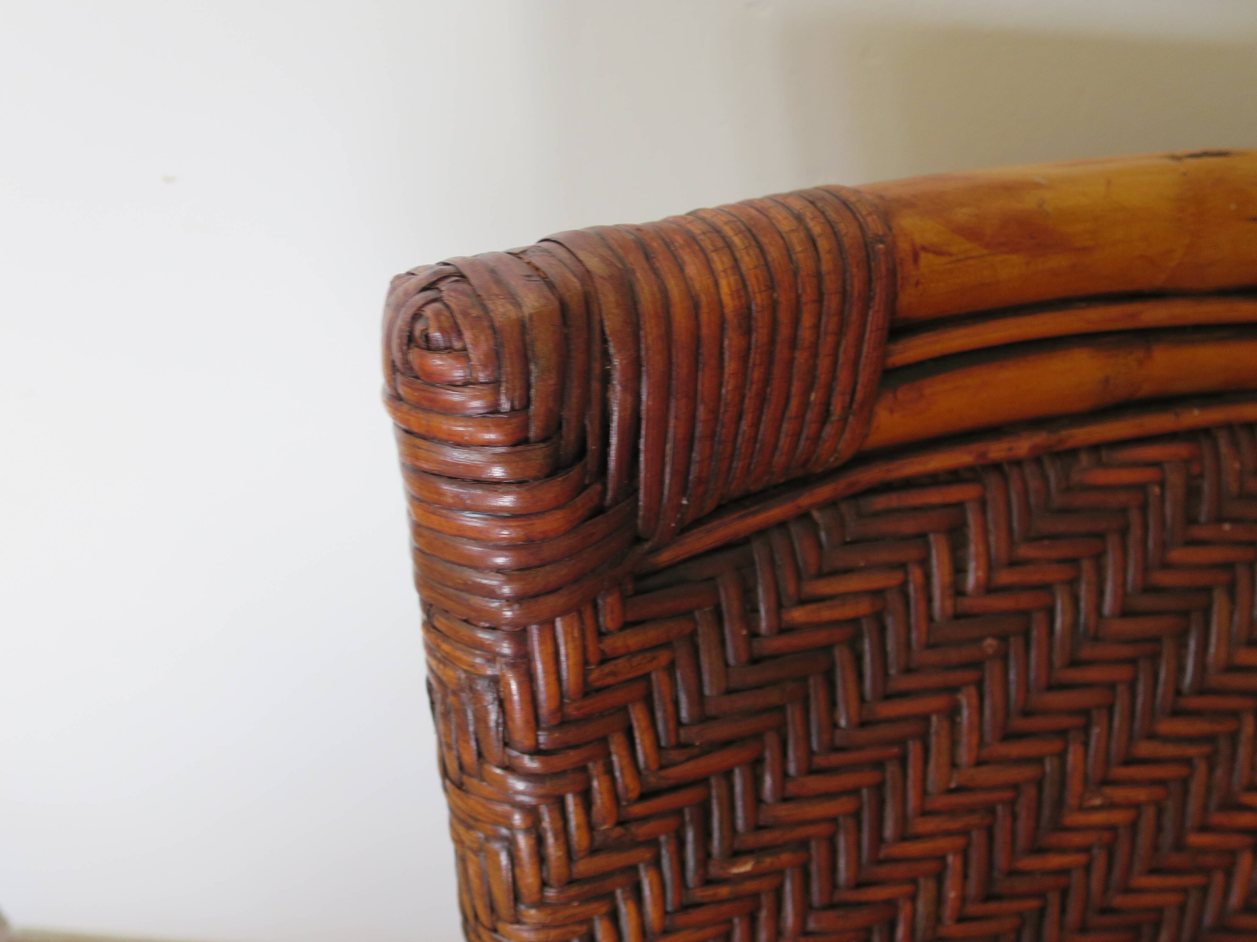 Woven rattan armchair, 1980s