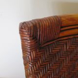 Woven rattan armchair, 1980s