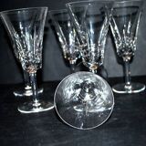 Set of 6 cut crystal wine glasses in cerdagne style - cristallerie lorraine lemberg? h13.5cm