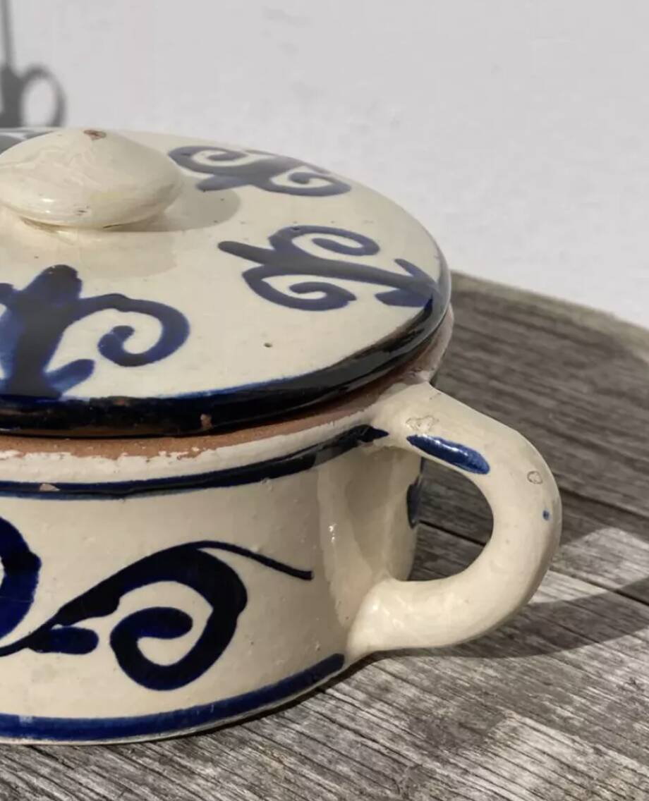 Blue and white ceramic candy dish/jewelry box