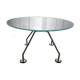 Table Nomos Norman Foster, verre et aluminium.