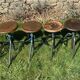 6 adjustable industrial workshop stools, 50s/60s