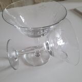 2 crystal champagne glasses