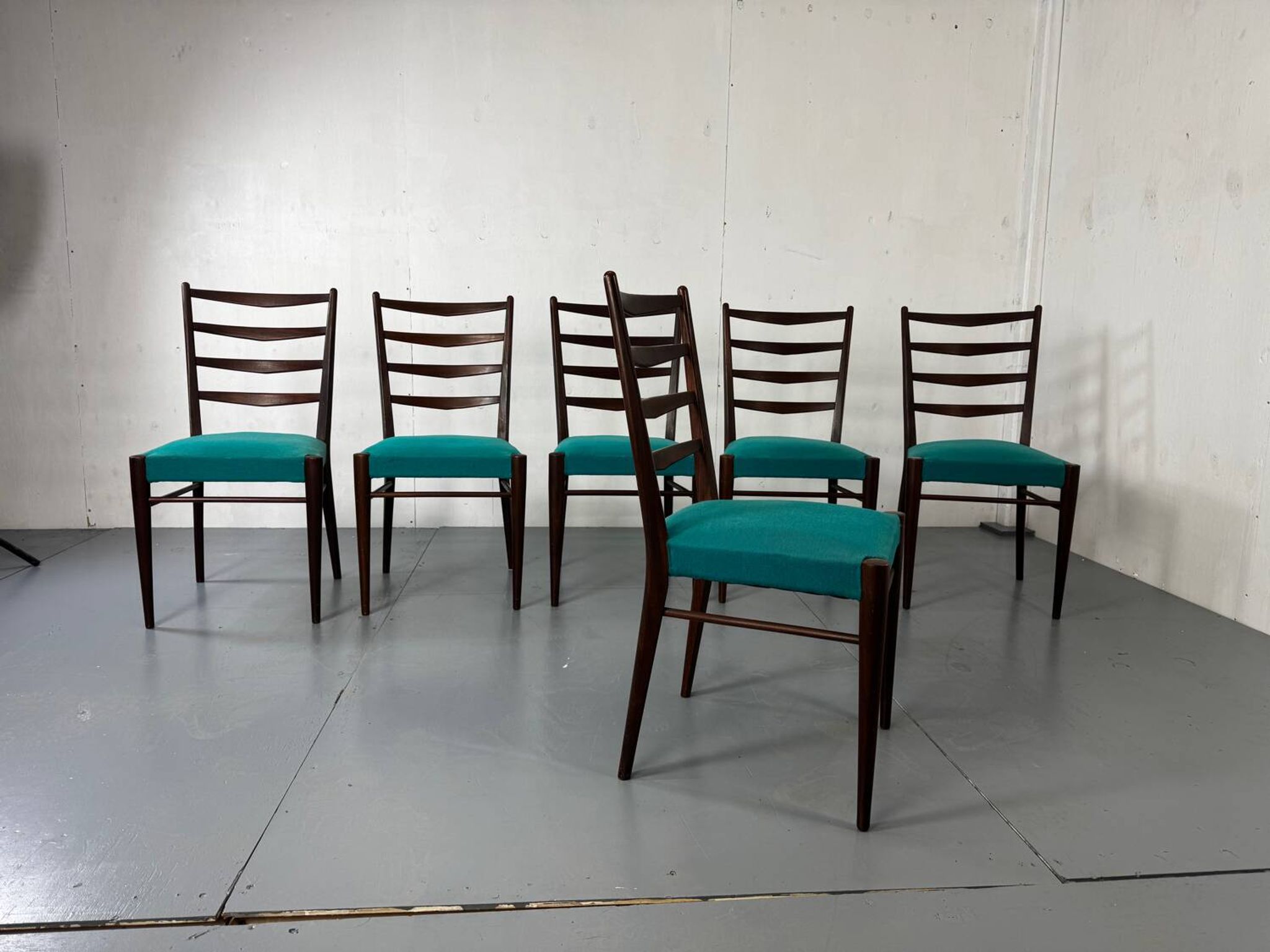 Mid-century modern Danish teak dining chairs from the 1950s, set of 6.