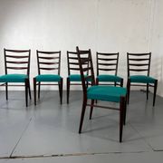 Mid-century modern Danish teak dining chairs from the 1950s, set of 6.