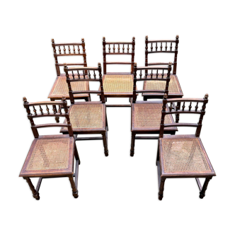 Lot of 6 old wooden chairs