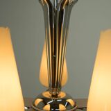 Rare Nickel-Plated Chandelier by Drukov, 1940s