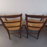 Pair of cherry wood armchairs