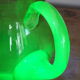 Pichet ou broc à eau en verre ouraline couleur vert ancien