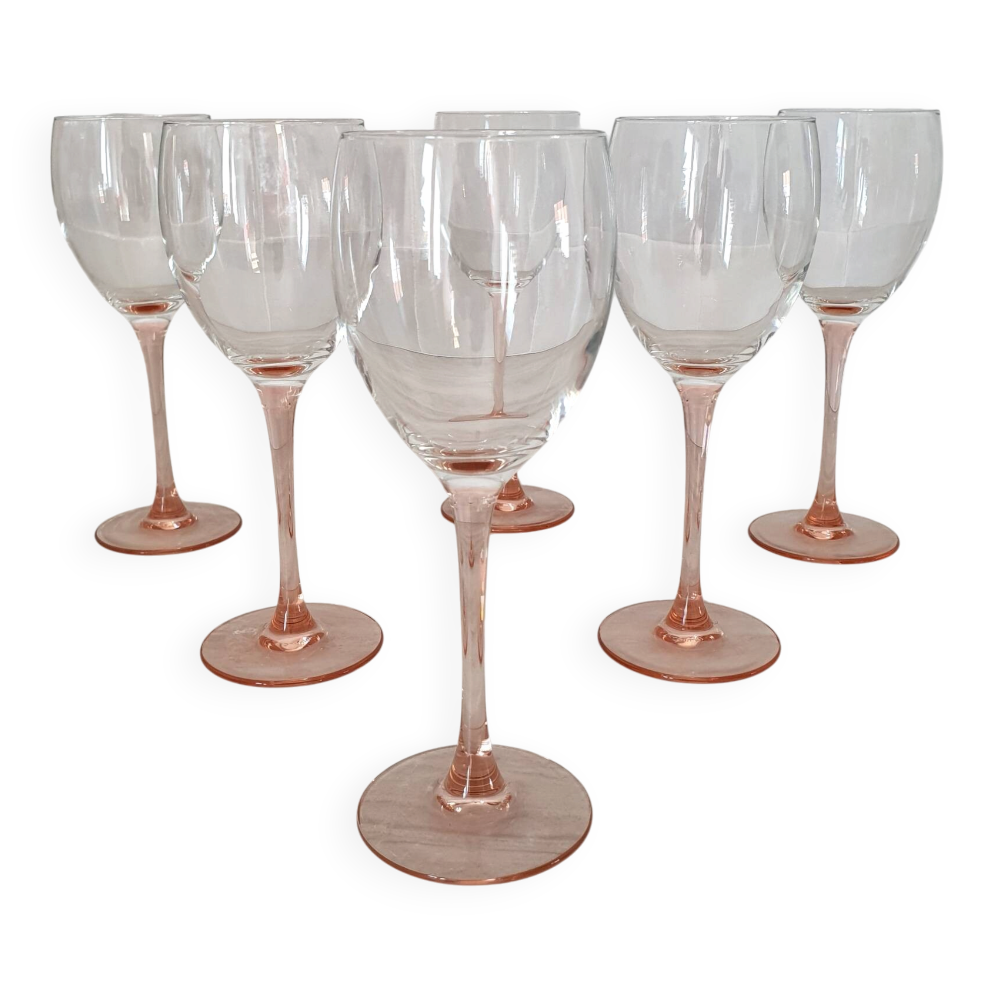 6 Verres à vin / verre à pied Rose