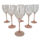 6 Verres à vin / verre à pied Rose