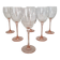 6 Verres à vin / verre à pied Rose