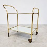Chariot à boissons en laiton, années 1960