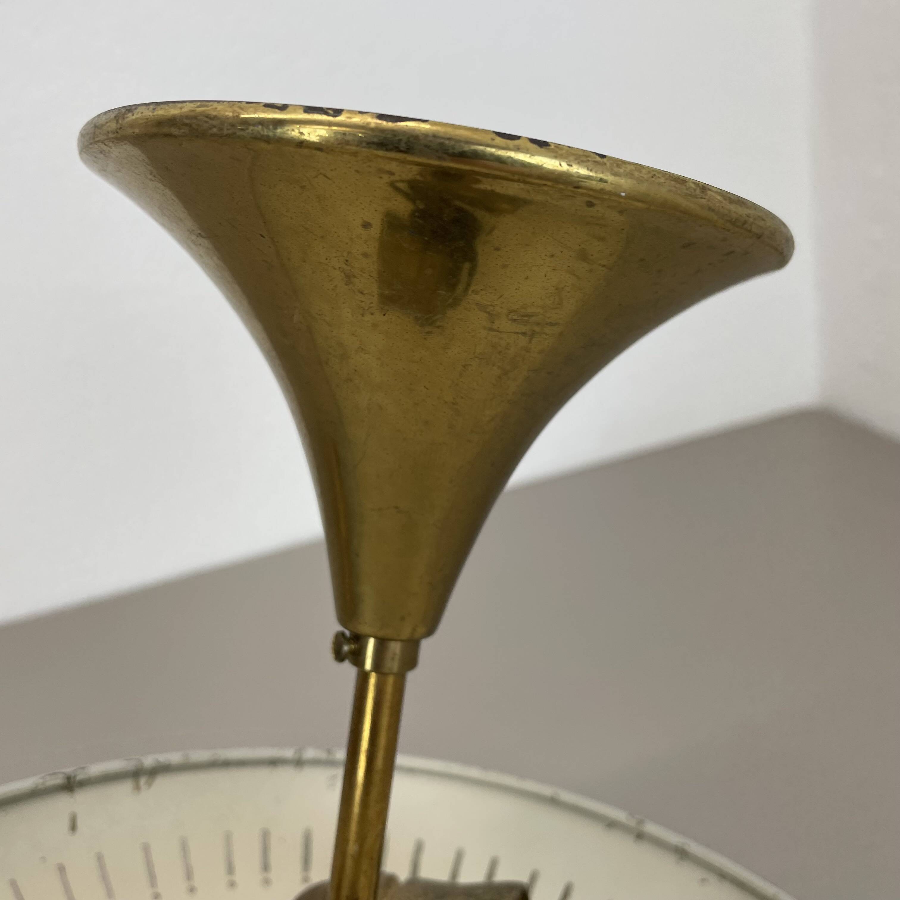 unique round  Brass Gino Sarfatti Style Ceiling Light Flushmount, Italy 1950s