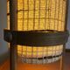 Vintage handcrafted lamp in woven wool and wood veneer