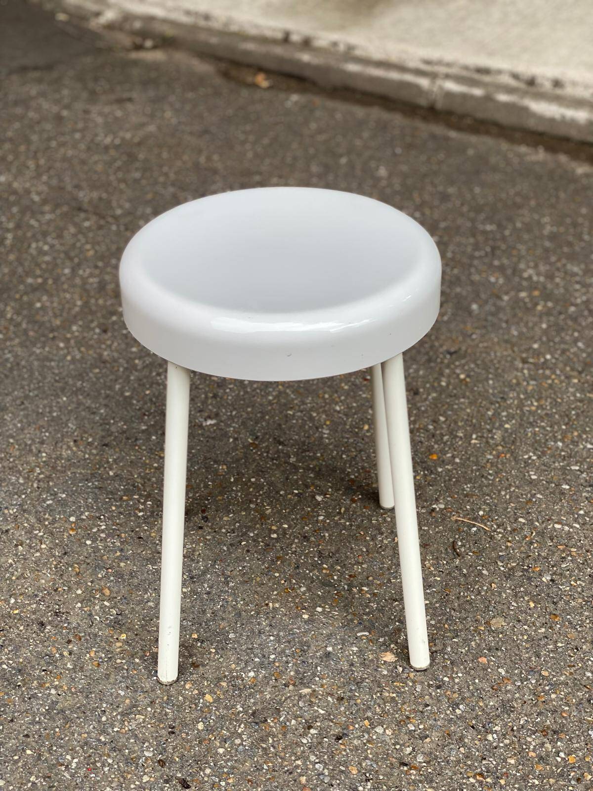 Vintage white stool from the 70s