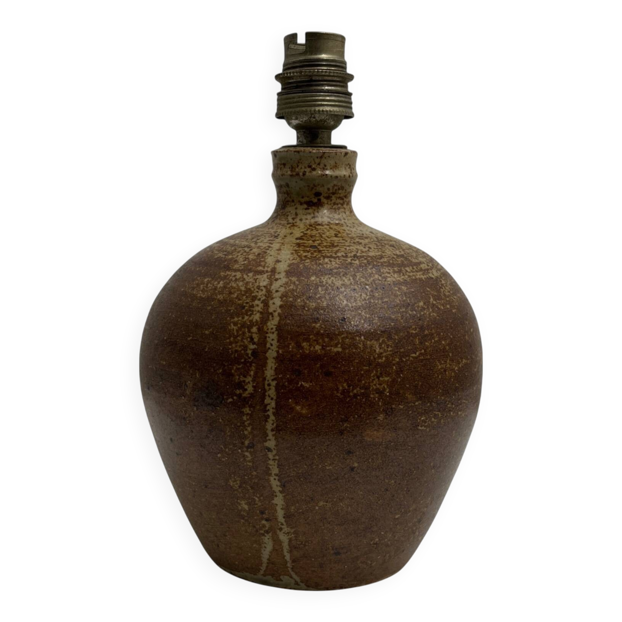 Pyrite sandstone ball lamp base, La borne Tiffoche Deblander style