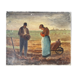 Painting study of the Angelus of Millet, late 19th, early 20th century