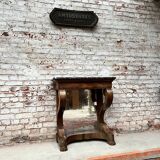 Mahogany console with mirror background period restoration xix th century