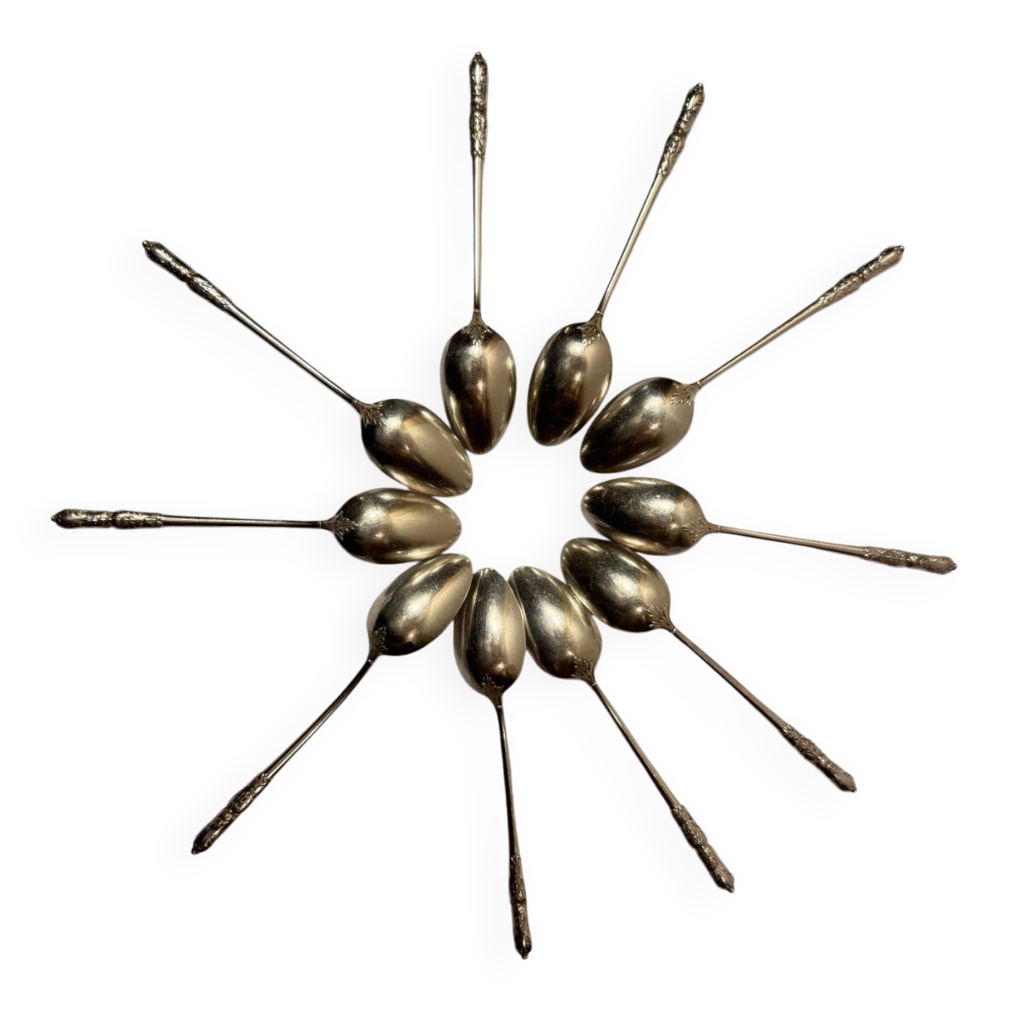 Set of 10 small Boulenger spoons in silver-plated metal