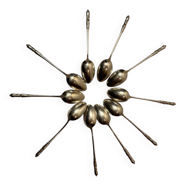 Lot de 10 petites cuillères Boulenger en métal argenté