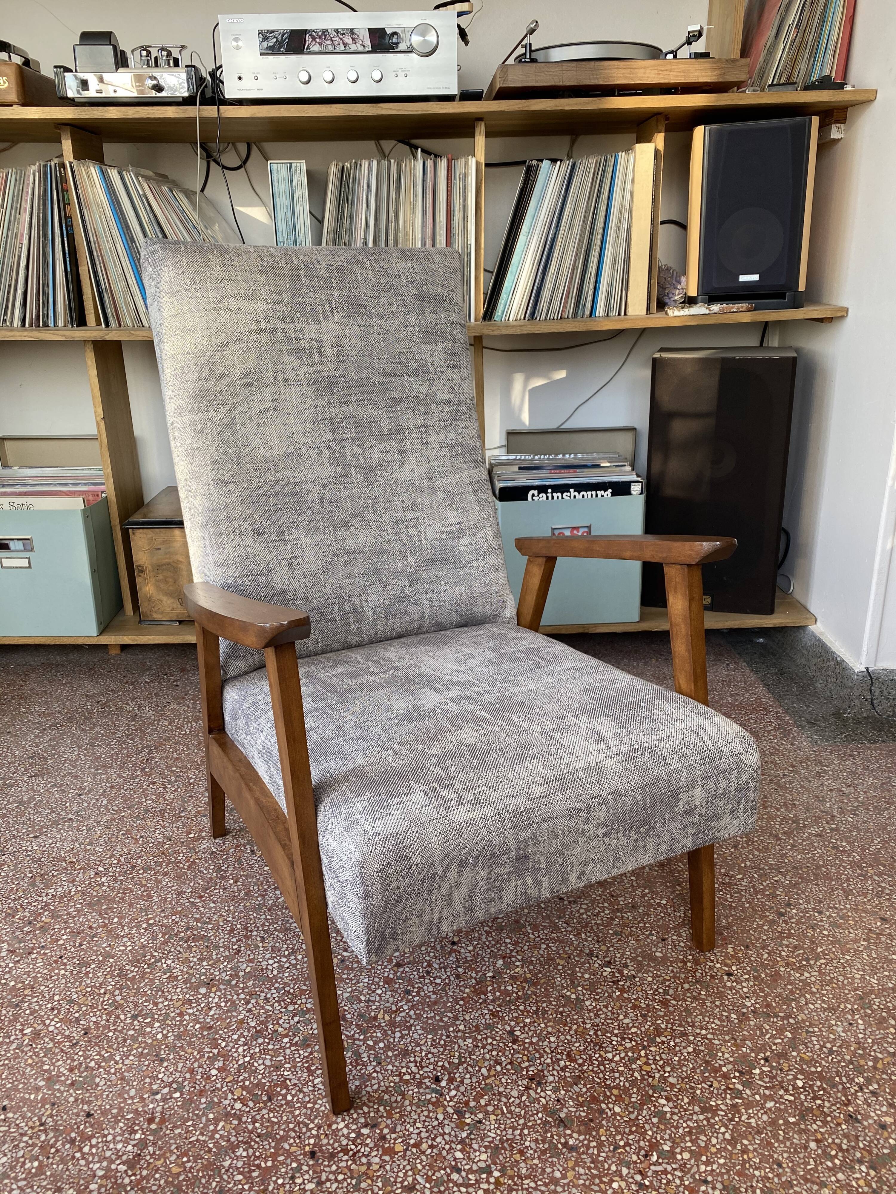 Pair of Scandinavian feet compasses armchairs