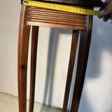 Vintage dark wood side table with curved base