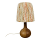 Wooden ball lamp with wool lampshade, 1960s