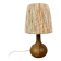 Wooden ball lamp with wool lampshade, 1960s
