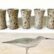Tasses gobelets grès pyrité Gustave Tiffoche, La borne 1960/70