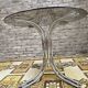 Vintage smoked glass dining table, Italy 1970s