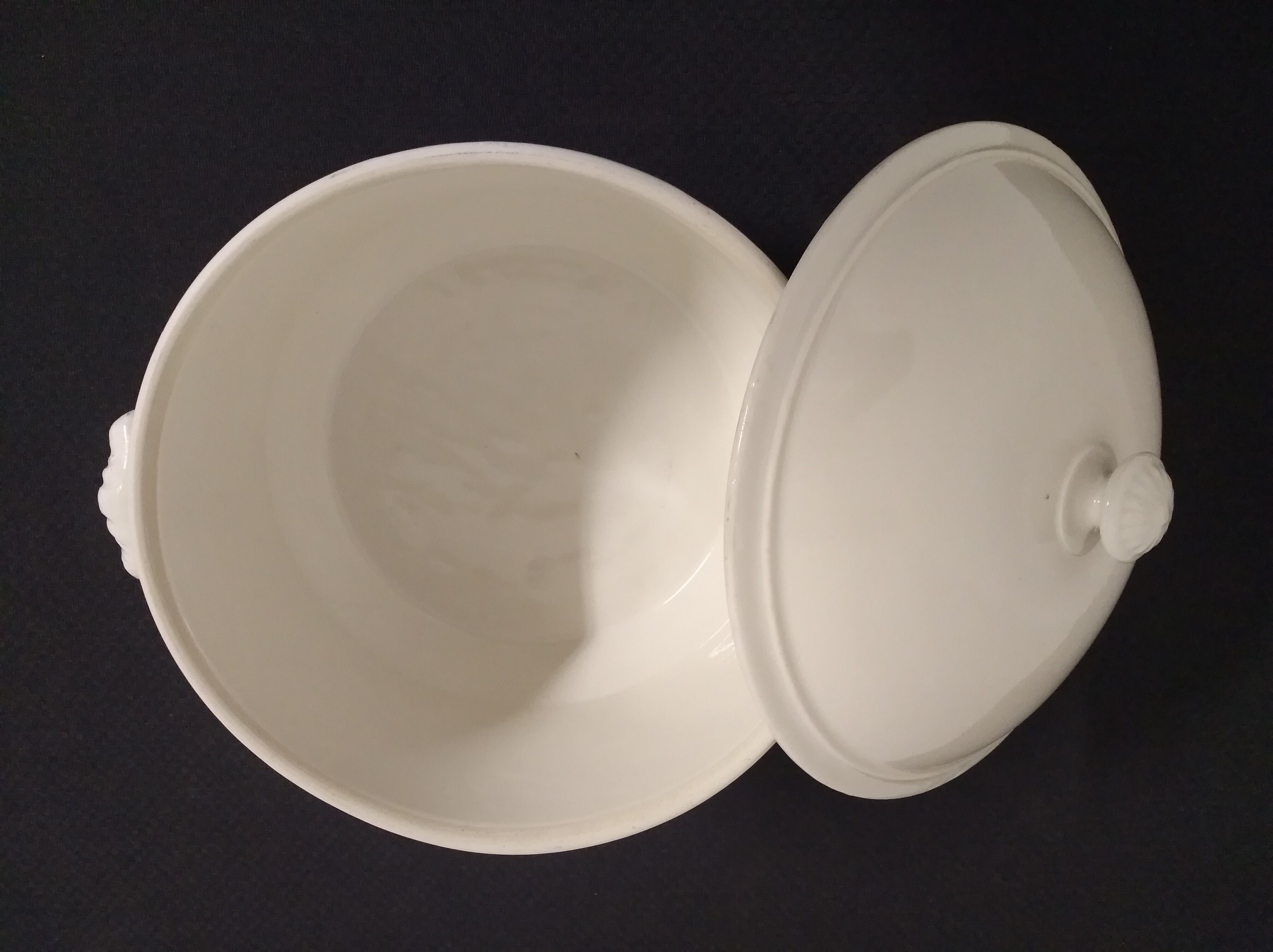 White earthenware soup