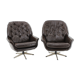 1970s Leatherette Swivel Lounge Chair