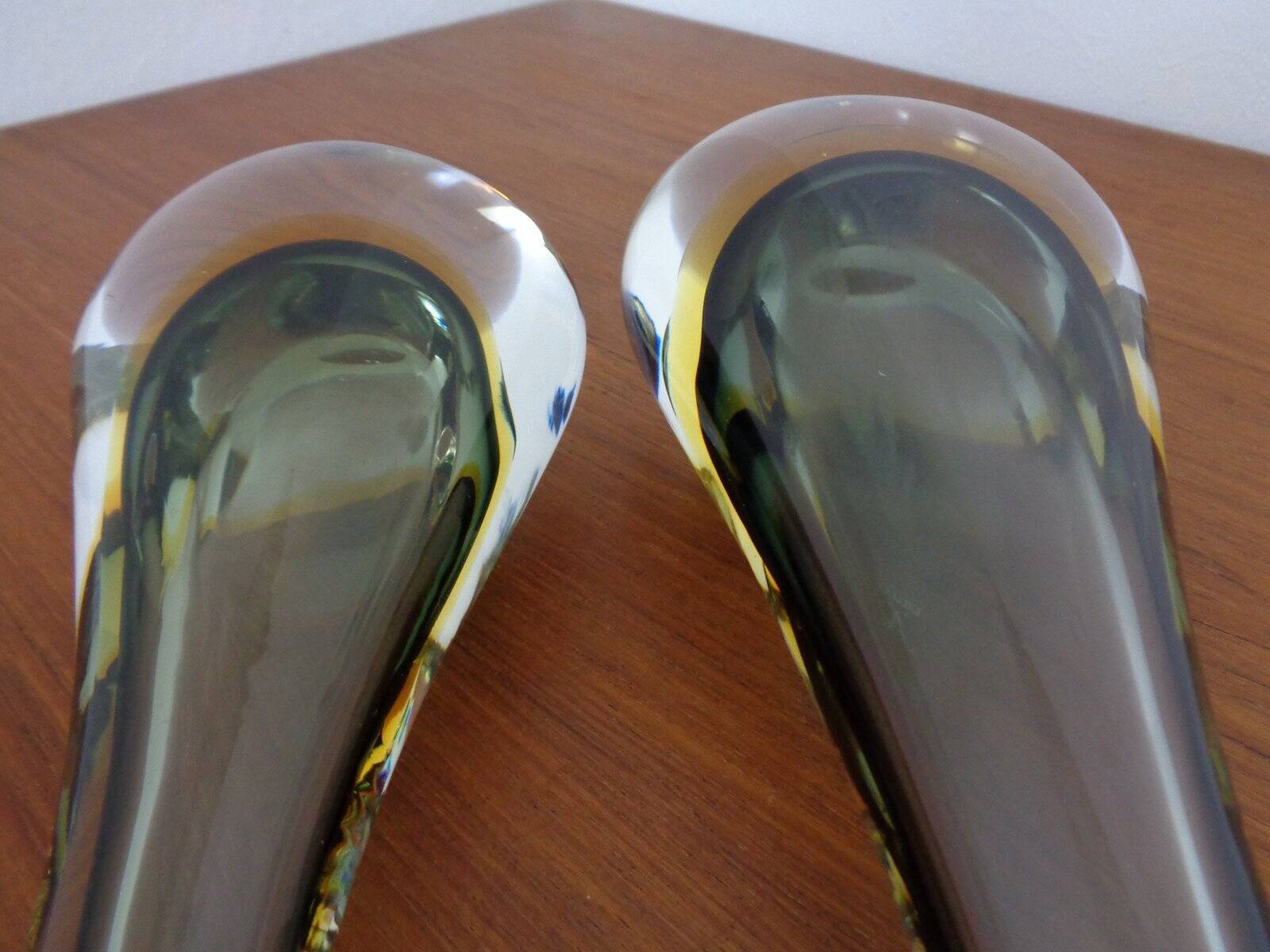 Murano Formia Glass Vases by Giuliani Mian for Fornace Mian, 1980s, Set of 2