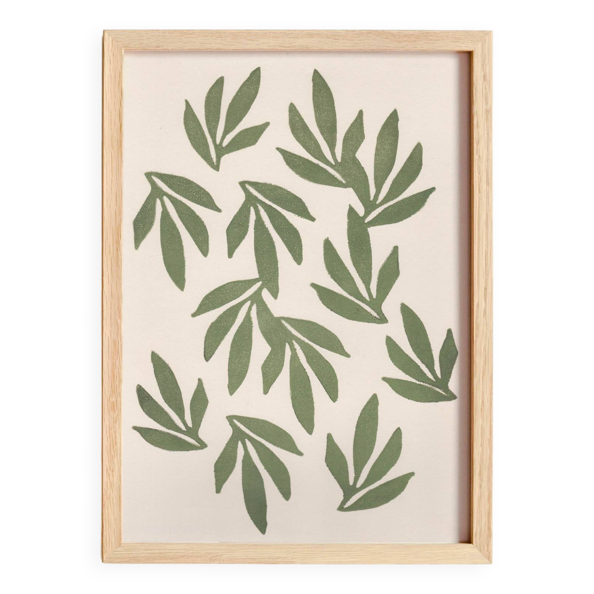 Painting on paper, foliage illustration, painting b205 signed Eawy