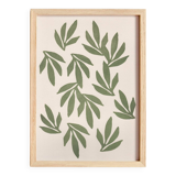 Painting on paper, foliage illustration, painting b205 signed Eawy