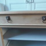 crafted dresser in raw solid wood.