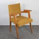 Fauteuil scandinave vintage velours jaune
