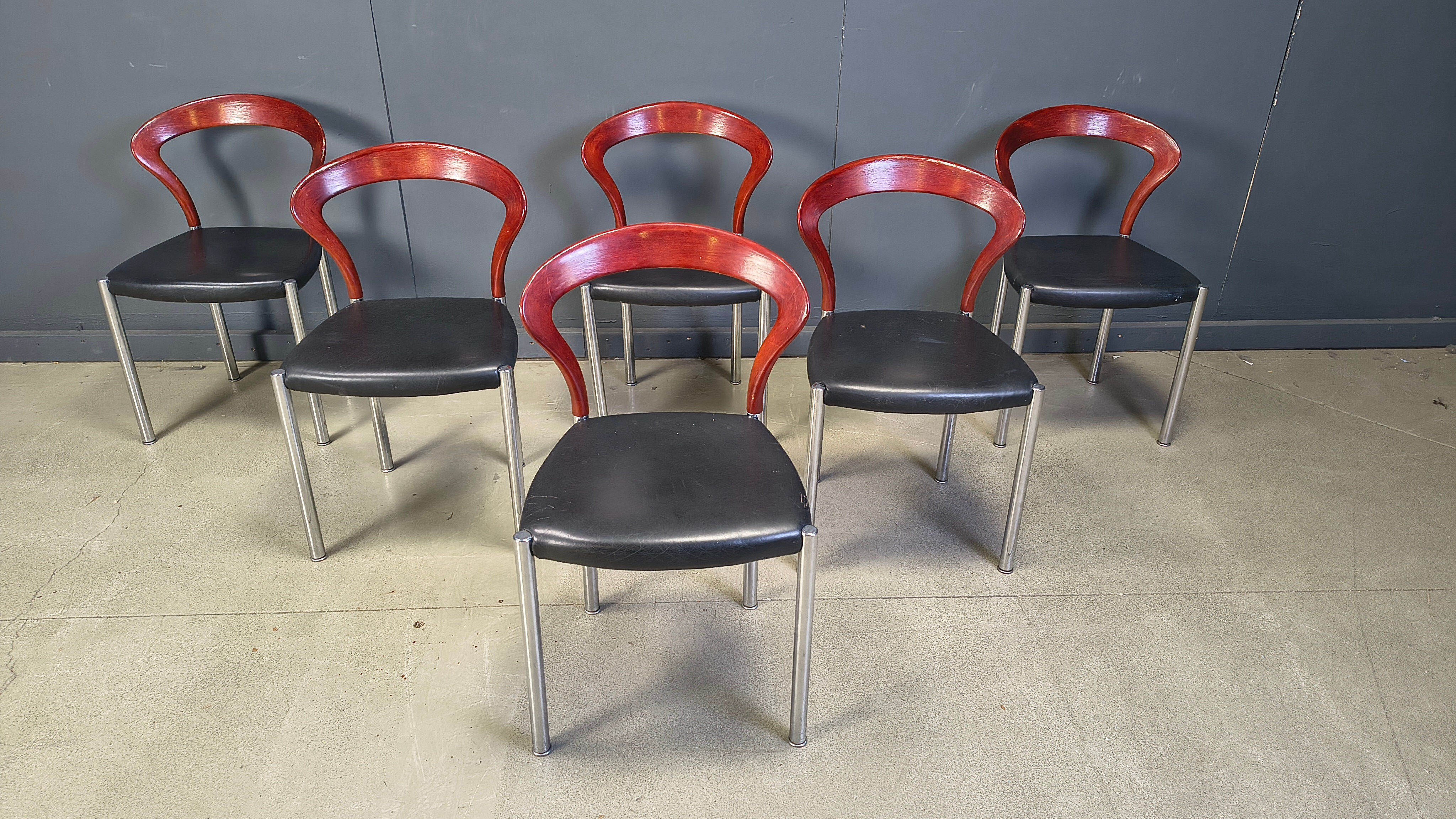 Vintage Lotus chairs by Hartmut Lohmeyer for Kusch & Co., 1970s, set of 6