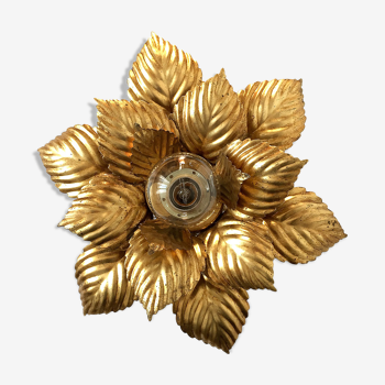 Applique florale masca, métal à la feuille d'or, 1970