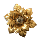 Masca floral wall lamp, metal with gold leaf, 1970