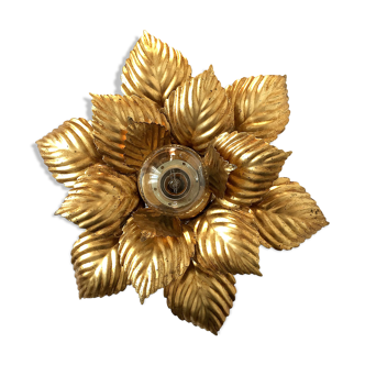 Applique florale masca, métal à la feuille d'or, 1970