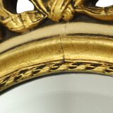 Oval Gold Leaf Gilded Mirror Classic Facet France 52cm