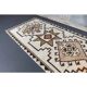 Vintage Turkish Oushak handmade wool cotton white runner rug  91x340